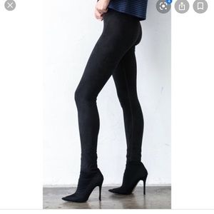 Tribe Kelley Black suede leggings